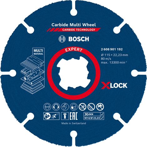 Trennscheibe BOSCH X-LOCK EXPERT Carbide Multi Wheel Ø 115 x 22,23 mm (2 608 901 192)