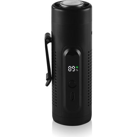 Portable handheld fan with turbine cooling, 360° airflow and multifunctional clip (black). (1/5)