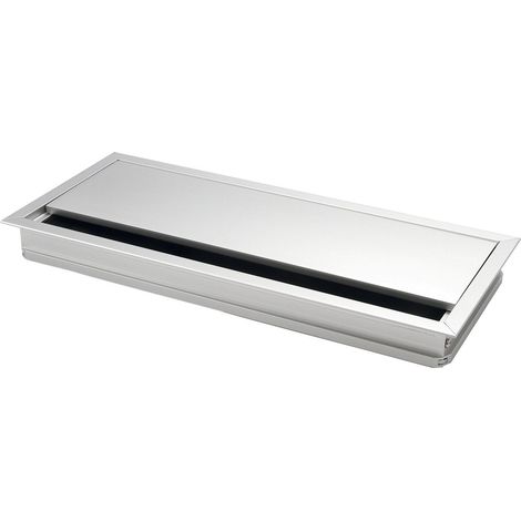 Kabeldurchgang eckig Kabeldurchlass mit Schutzbürste, 300x120x25mm, Alu eloxiert