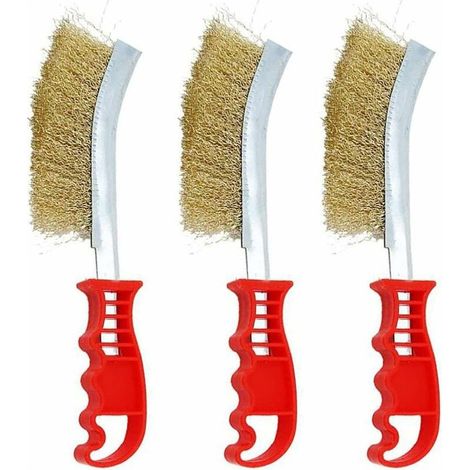 Jeu de Brosses Métalliques, 9 Pièces Brosses Métalliques Manuelles Brosse Antirouille, Brosse en Métal Dur Ensemble de Brosse Métallique en Laiton pour Nettoyage de Soudure et de Rouille (1/4)