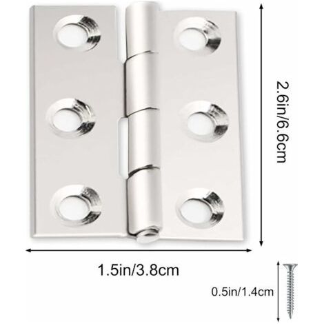 24-teiliges 3-Zoll-Edelstahl-Scharnier für kleine, klappbare Schranktüren [6637 mm] (1/4)