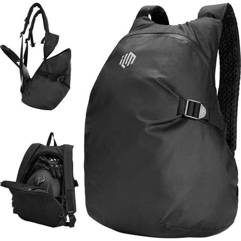 Motorradrucksack wasserdicht, leicht, Helmtransport, große Kapazität, schwarz (1/5)