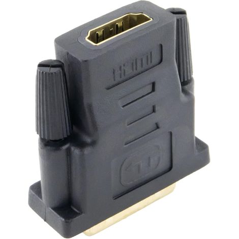 1 Adaptateur HDMI vers DVI-D, Connecteurs plaqués or, Résolution 1920x1200, Pour moniteur et projecteur (1/5)