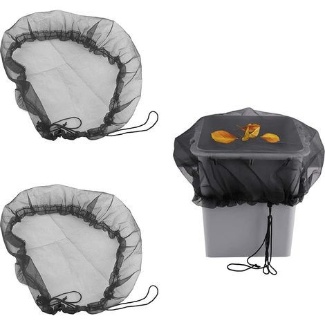 2 PCS Mesh Cover for Rain Barrels with Drawstring PE Mesh Protective Covers Adjustable Protective Net for Dustproof, Deciduous, Mosquito Repellent (1/5)