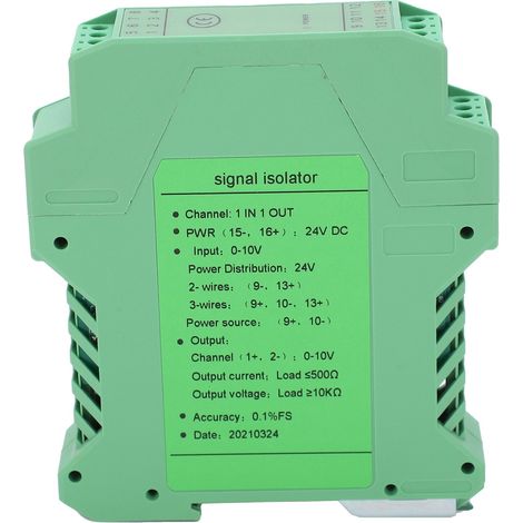 Isolateur de signal CC, transmetteur de distribution de courant et de tension, montage sur rail, conditionneur 1 entrée 1 sortie (1/5)