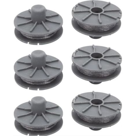 Bobine de fil de rechange 6 Pièces pour Coupe-bordure - Diamètre : 1,6 mm - 6,1 m - Pour type 9805, 9806, 9807, 9808, 9809, 9827, 8846, 8847, 8848, 9870, 9872, 9874 (1/5)