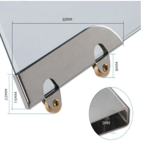 Poulie Coulissante - Verre 5 mm - Acier Inoxydable - Pour Rail de Penderie - Lot de 4 (1/3)