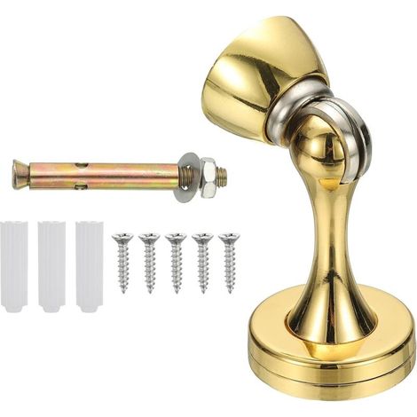 Magnetischer Türstopper, Türfeststeller aus Zinklegierung, Wandschutz mit Schrauben, Gold (1/4)