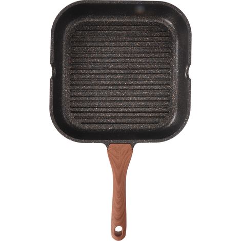 Poêle à Griller Aluminium Induction Carrée pour Steak Maison Antiadhésive (1/5)