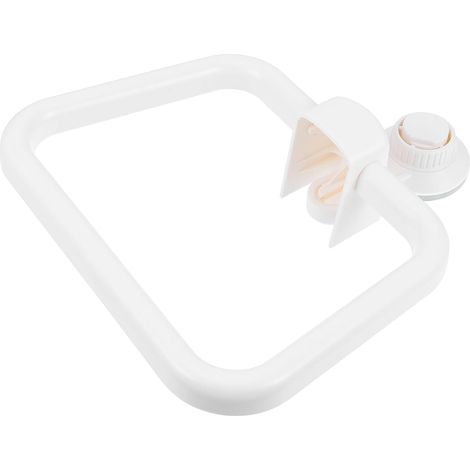 Anneau Porte-Serviettes Mural en ABS et PVC Blanc Design Moderne et Simple à Ventouse sans Perçage pour Salle de Bain Cuisine (1/5)