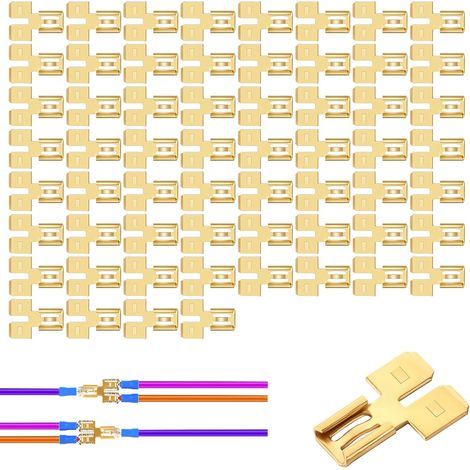 Lot de 60 connecteurs mâles isolés à double prise et connecteurs femelles à insertion rapide, répartiteur à 2 voies pour connecteur automobile à deux bornes, lame de 1/4".
