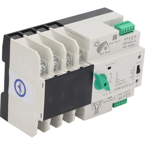 Automatischer Umschalter für die duale Stromversorgung 4P 63A, millisekundenschneller PV-zu-AC220V-Netzregler, Quellenumschalter für Solarmodule und Stromnetz. (1/5)