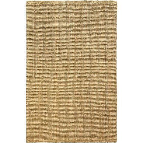 Karat – Tapis shaggy en jute naturel 60 x 90 cm – Tissé à la main – Bouclé insensible – Écologique et durable