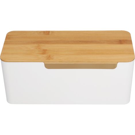 Boîte de Rangement pour Câbles avec Prise et Couvercle - Organisateur de Fils Élégant pour Bureau (1/5)