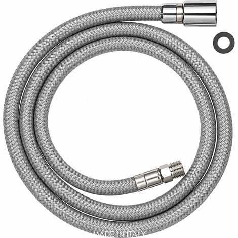 Schläfer 808425-Flessibile per Miscelatore Lavello con Doccia Estraibile, Collegamento Rubinetto M15x1 (Maschio) Attacco Doccetta 1/2" (Femmina), Lungo 1,5 MT Flessibile Treccia Antitorsione Inox (1/5)