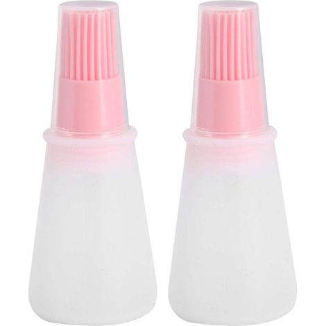 Brosse à bouteille d'huile en silicone avec couvercle et pinceau pâtissier, réutilisable, rose – DELKEVIC (1/5)