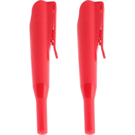 2 pièces porte-crayon de charpentier à long nez pour trous profonds, étui marqueur bois avec pince, rouge (1/5)