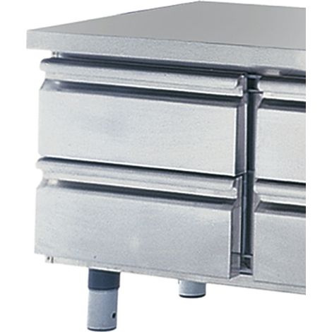 Kit de tiroirs 2x 1/2 pour soubassements réfrigérés, h 100 mm - VIRTUS