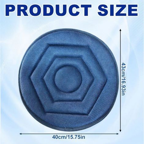 1 Coussin pivotant, Rotation 360°, Siège auto, Maison, Bureau, 43 cm, Bleu (1/5)