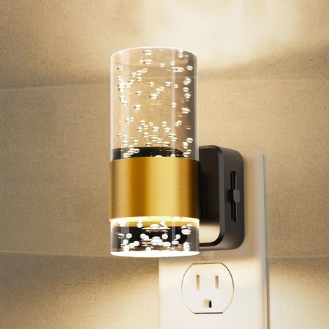 Veilleuse murale LED à brancher (1 unité), lampe de nuit à lumière douce et à intensité variable avec capteur de lumière, applique murale pour salle de bain ou couloir (1/5)