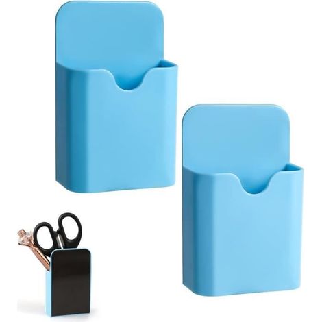 2pcs Porte Stylo Aimanté, Porte Crayons Portable Porte Marqueur Magnétique Rangement Crayon Mural Fournitures de Bureau pour Tableau (1/4)