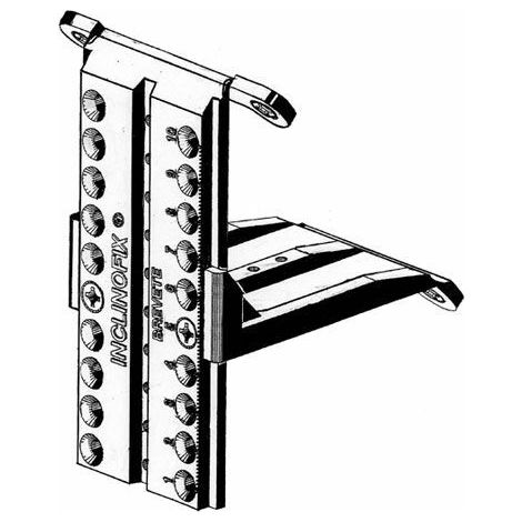 Fixation sous pente pour placard inclinofix – Plastique blanc haute résistance – Pose à 500mm pour châssis 17 à 63° – Vendu à l'unité (1/5)