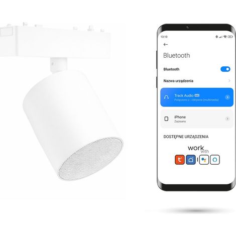 Altoparlante Bluetooth per binari magnetici SLIM TRACK 48VDC Bianco (1/5)