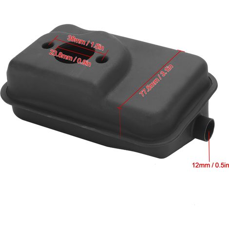 Pot d'échappement compatible avec les mini-motos, pit-bikes, pocket-motos, choppers, quads, motos tout-terrain, scooters, motos et VTT de 43, 47 et 49 cm³. Pot d'échappement neuf et de haute qualité. (1/5)