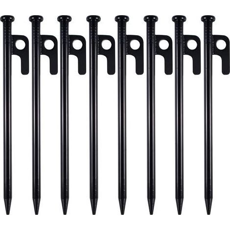 8 Pcs 20cm Piquet de Camping,Piquets de en MéTal,Piquets De Tente Robustes,Sardine pour Tente,Sardines Piquet,Piquet Bordure Jardin avec Crochet Et Trou pour Camping,Jardin (1/4)