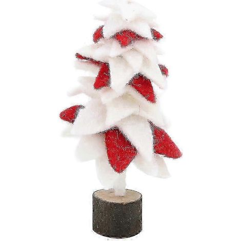 Petits sapins de Noël décoratifs, parfaits pour la maison ou le bureau, et qui font également de superbes accessoires photo. Blancs et rouges. (1/5)