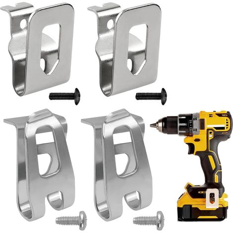 4 Pièces Clips De Ceinture De Rechange En Acier Inoxydable Pour Dewalt 20V Avec Vis, Makita, Outils Électriques, Clip De Ceinture Pilote, Crochet De Ceinture Pour Perceuses12V 18V XFD01 DTD144 DHP481 (1/5)