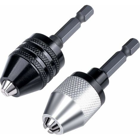 2 pièce 6.35mm (1/4") Keyless Foret Mandrin hexagonale Mandrin sans clé Changement rapide adaptateur convertisseur serrage 0,36.5 mm (1/5)