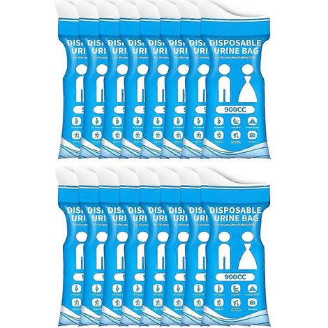 Sacs à urine jetables, lot de 16, 900 ml, urinoir portable, sacs à urine d'urgence pour hommes et femmes, sacs à urine anti-fuites pour les voyages (1/5)