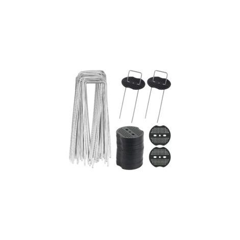 Lot de 40 piquets de jardin en U – Métal galvanisé 15 x 4 cm – Fixation toile paillage et tapis de sol – Résistants à la rouille - 40pcs
