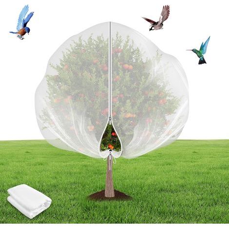 Piece Garden Protective Net, Fine HDPE Mesh, Drawstring and Zipper, For Fruit Trees (1/5)