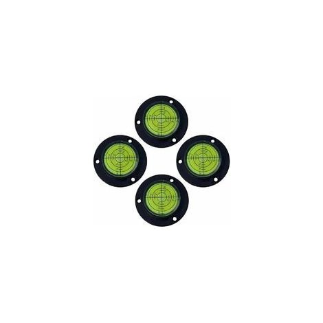 Set of 4 universal horizontal spirit levels, 50 mm - For horizontal ball-type instruments - Through-hole positioning (50 x 9 mm) (1/4)