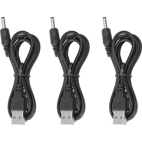 Câble d'alimentation USB 3.5x1.35mm 5V pour ventilateur, enceinte, téléphone - Lot de 3 (1/5)