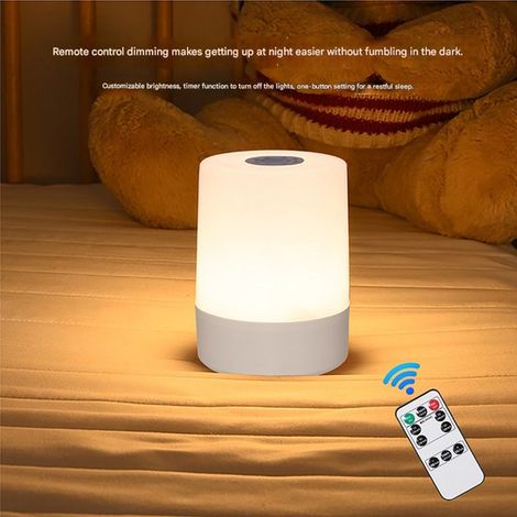Veilleuse tactile rechargeable LED, lampe de chevet tactile, lampe de table tactile, lampe bébé, modèle avec télécommande (1/5)