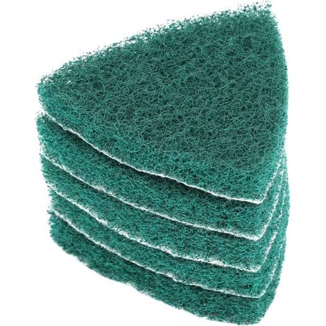 Set di 5 tamponi abrasivi triangolari autoadesivi per la lucidatura e la levigatura. Accessori per levigatrici. (1/4)