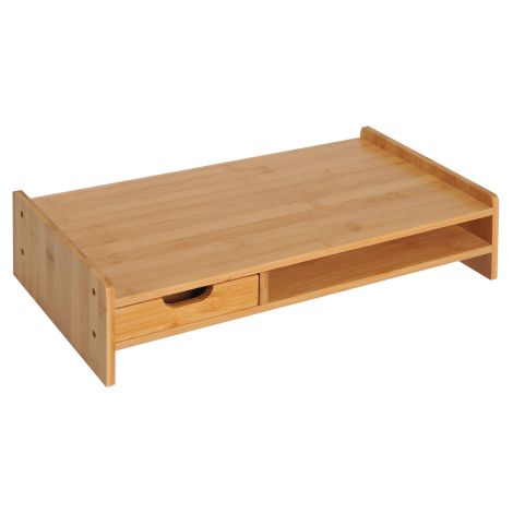 Support d'écran Support d'écran Organisateur de Bureau avec Tiroirs Naturel 49x25,5x11,5cm pour l'ordre sur le lieu de Travail (1/5)