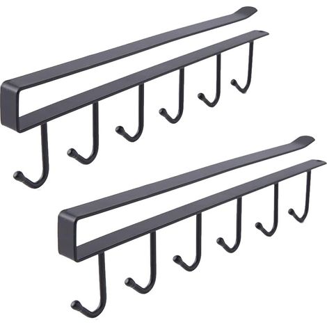 Filiyano-Lot de 2 crochets de rangement pour tasses, verres à vin, ustensiles de cuisine, ceinture (1/5)