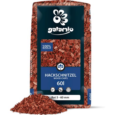 Galamio Holzhackschnitzel Rot 60l (1/5)