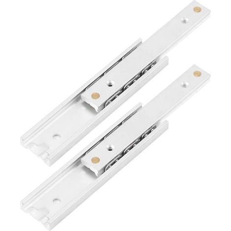 2 pcs en Alliage D'aluminium Lourds Coureurs Roulement À Billes Coulisses De Tiroir Rail Télescopique Durable Lisse Glissière pour Armoire À Tiroirs(140mm) (1/5)