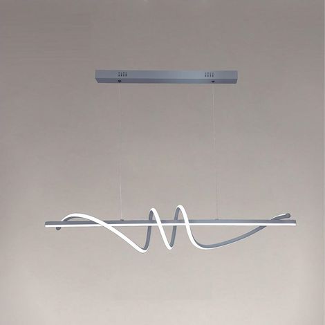 TrAdE Shop Traesio - Lampadario A Sospensione Led 65w Argento Spirale Ondulato Luce 4000k Vortice Orizzontale 32460 - (1/5)