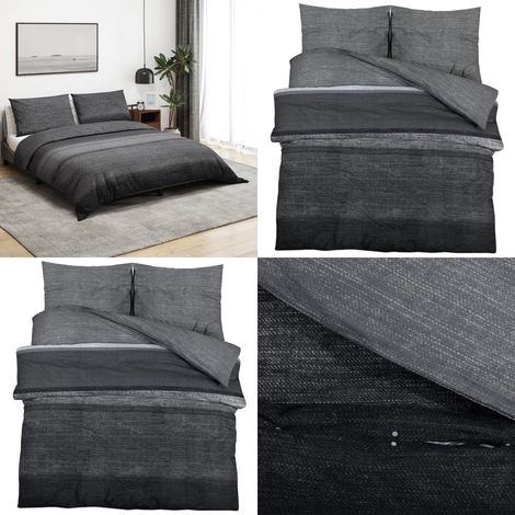Ensemble de housse de couette gris foncé 260x220 cm Coton - Housses De Couette - Linge De Lit - Literie - Drap Housse - Coton - Home & Living (1/5)