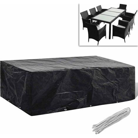 Housse de salon de jardin,Housse Table et Chaise de Jardin de Protection 8 œillets 300 x 140 x 90 cm -YZ923309 (1/5)