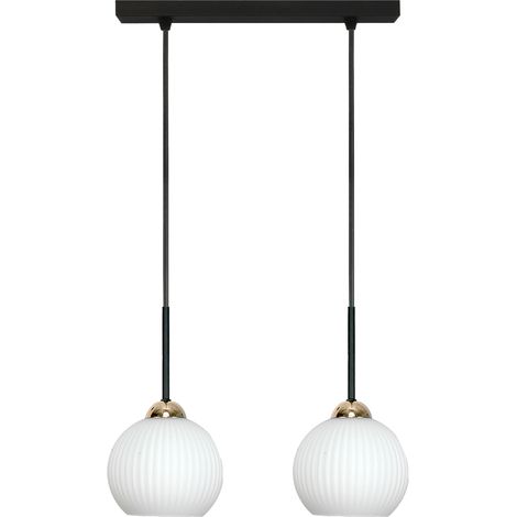 Lámpara de techo colgante, tira, bolas blancas, estilo industrial, loft, LED, 2xE27, blanca, Fiona 14-998 (1/5)