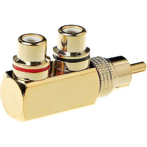 Adaptateur de connecteur RCA mâle vers femelle (1 prise AV) en cuivre, répartiteur en O. (1/4)