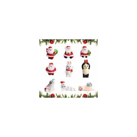 Lot de 9 figurines miniatures de Noël (Père Noël, bonhomme de neige, renne) – (1/5)