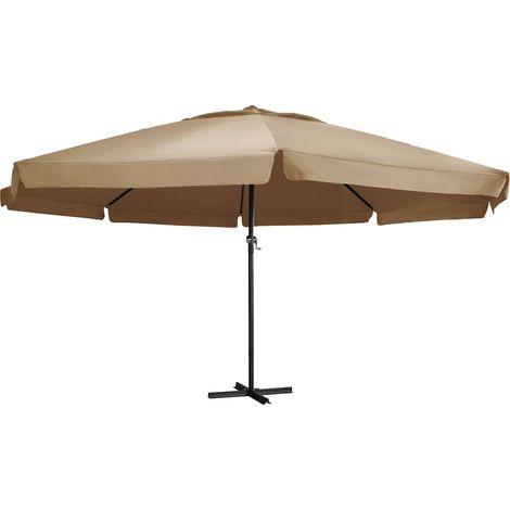 Sombrilla de jardín con palo de aluminio taupe 600 cm vidaXL (1/5)